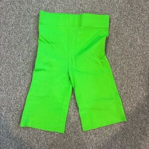 Zara. bike shorts neon green size Small